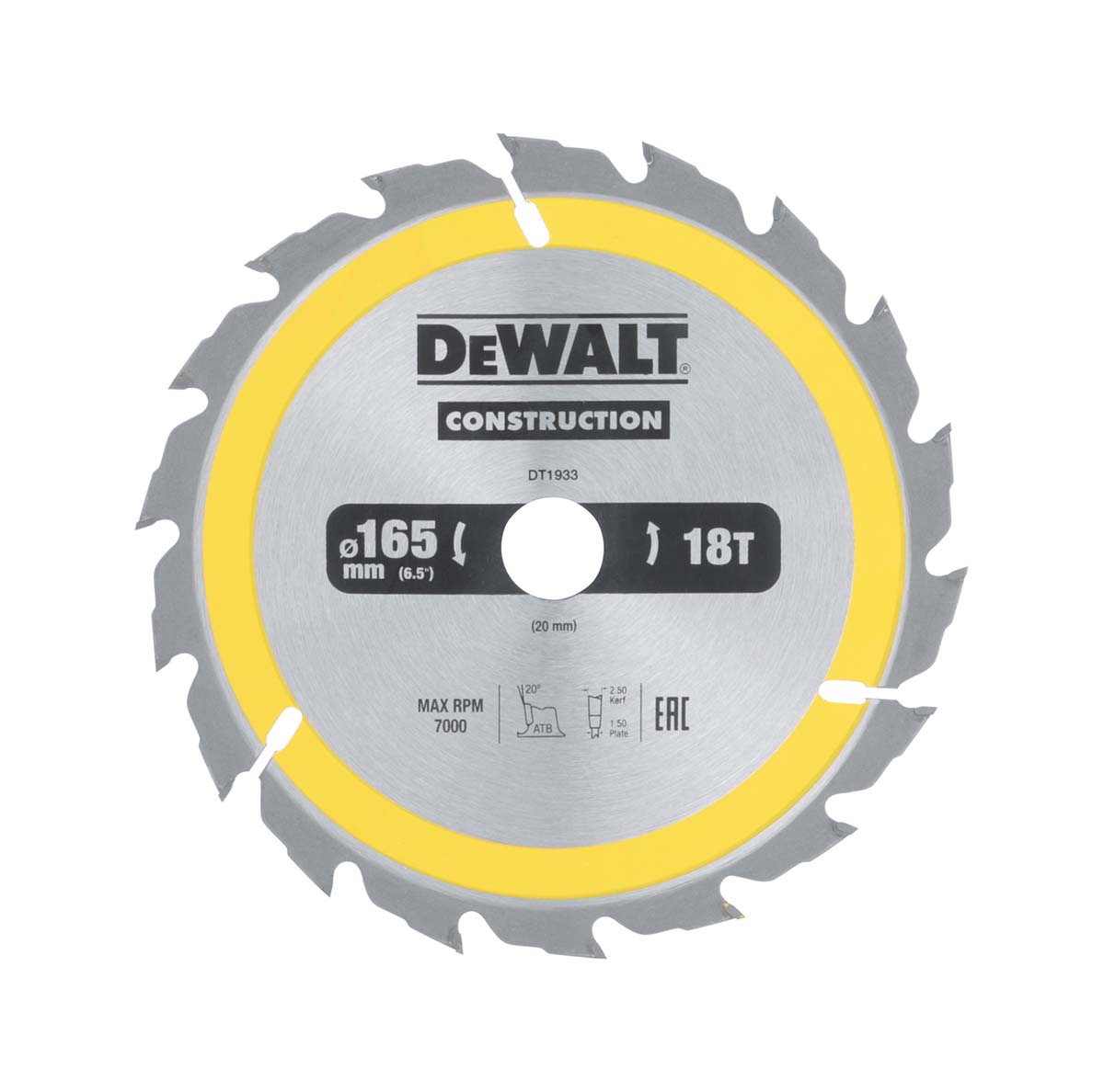 DeWALT 18 Teeth Per Inch Rough Timber, Timber with Embedded Nails, Softwood, Composite Material 1 165 mm