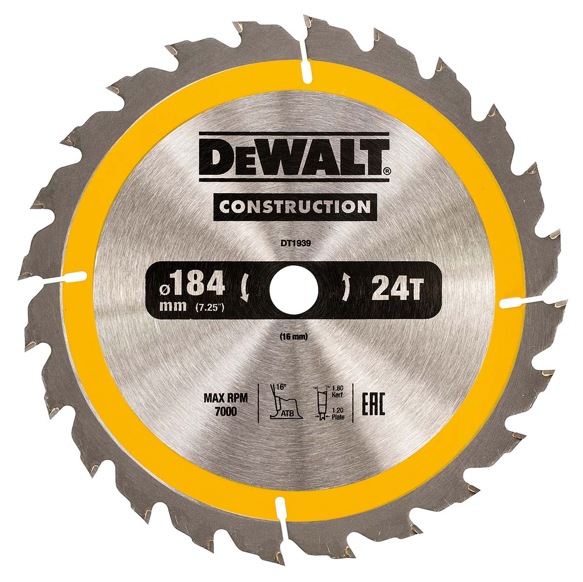 DeWALT 24 Teeth Per Inch Rough Timber, Softwood, Composite Material, Timber with Embedded Nails 1 184 mm