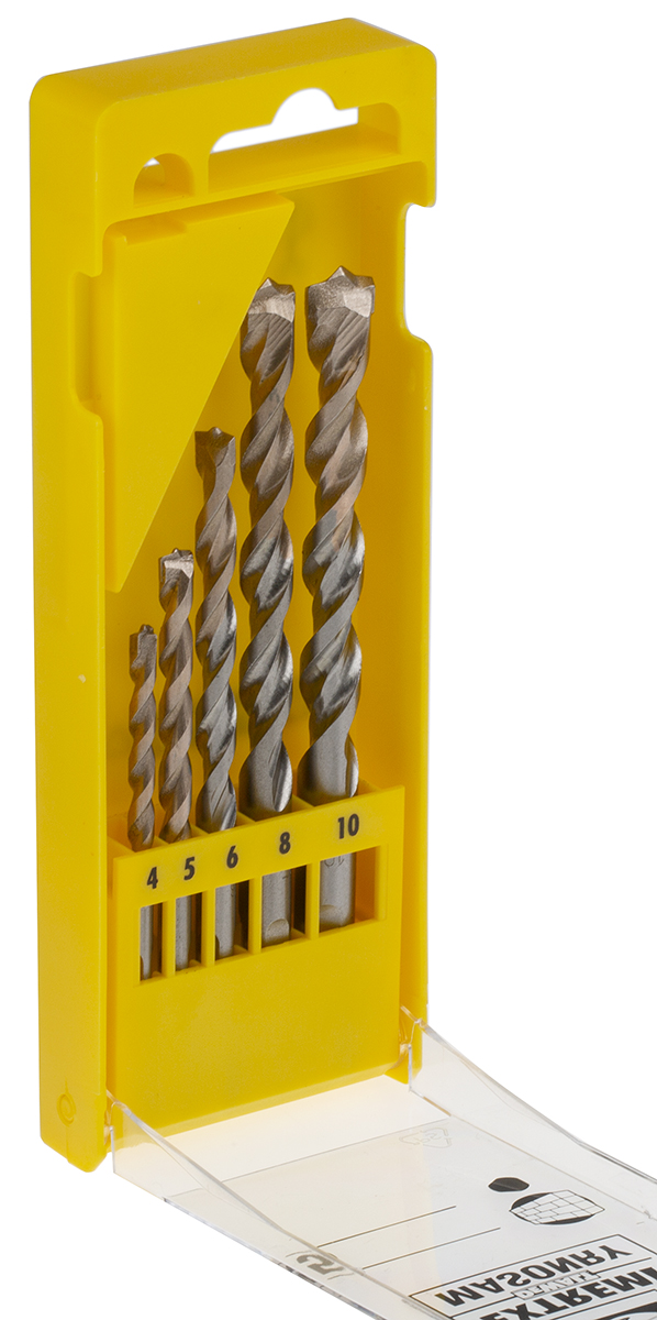 DeWALT 5-Piece Twist Set for Masonry, 10 mm Max, 4 mm Min, Tungsten Carbide Tipped Bits