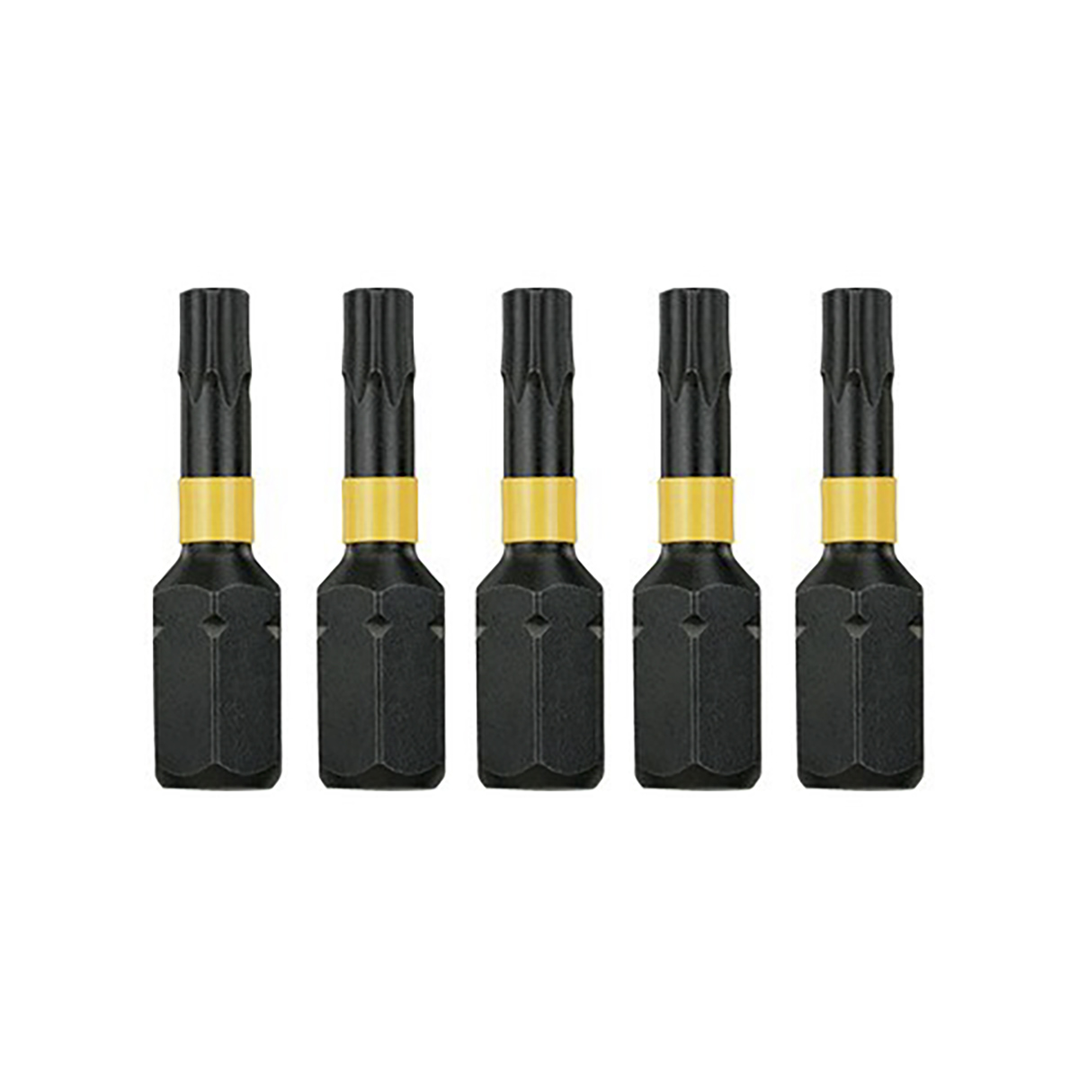 DeWALT Screwdriver Bit, T20 Tip, Hex Drive, 25 mm Overall 5-Piece