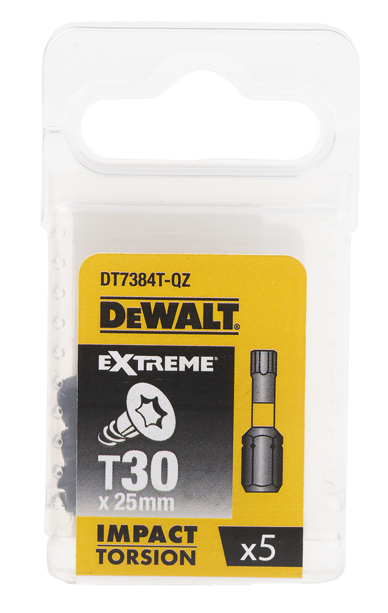 dt7384t-qz DeWALT Screwdriver Bit, T30 Tip, Hex Drive, 25 mm Overall 5-Piece