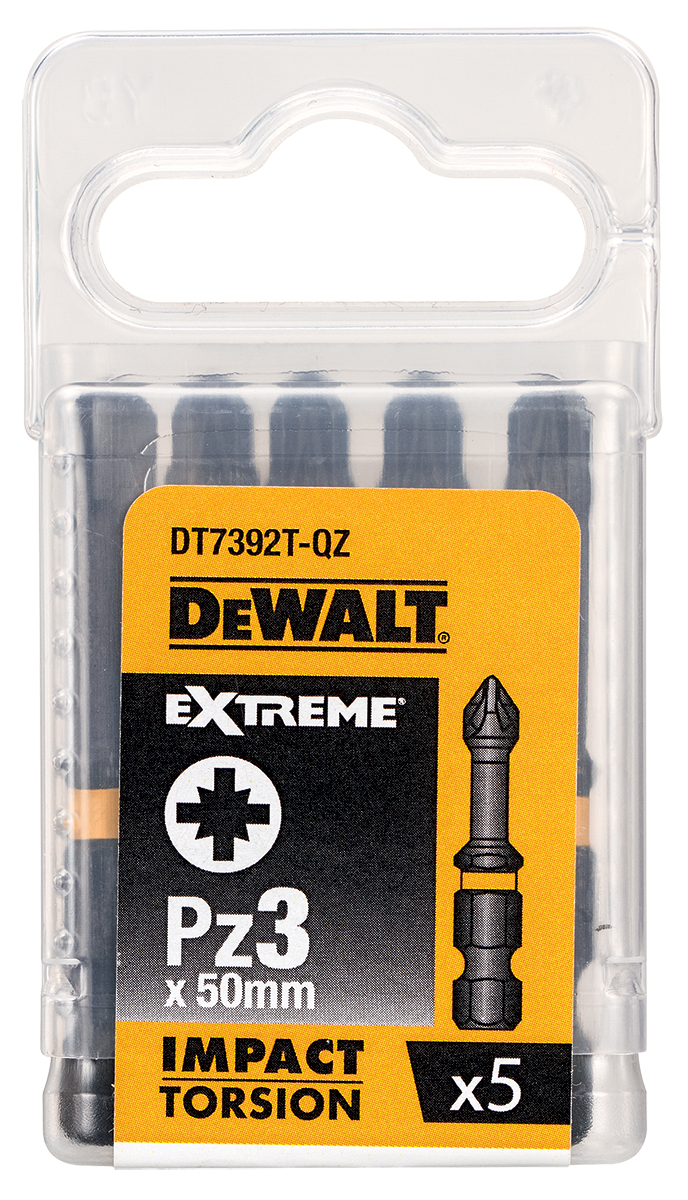 dt7392t-qz DeWALT Screwdriver Bit, PZ3 Tip, 50 mm Overall 5-Piece
