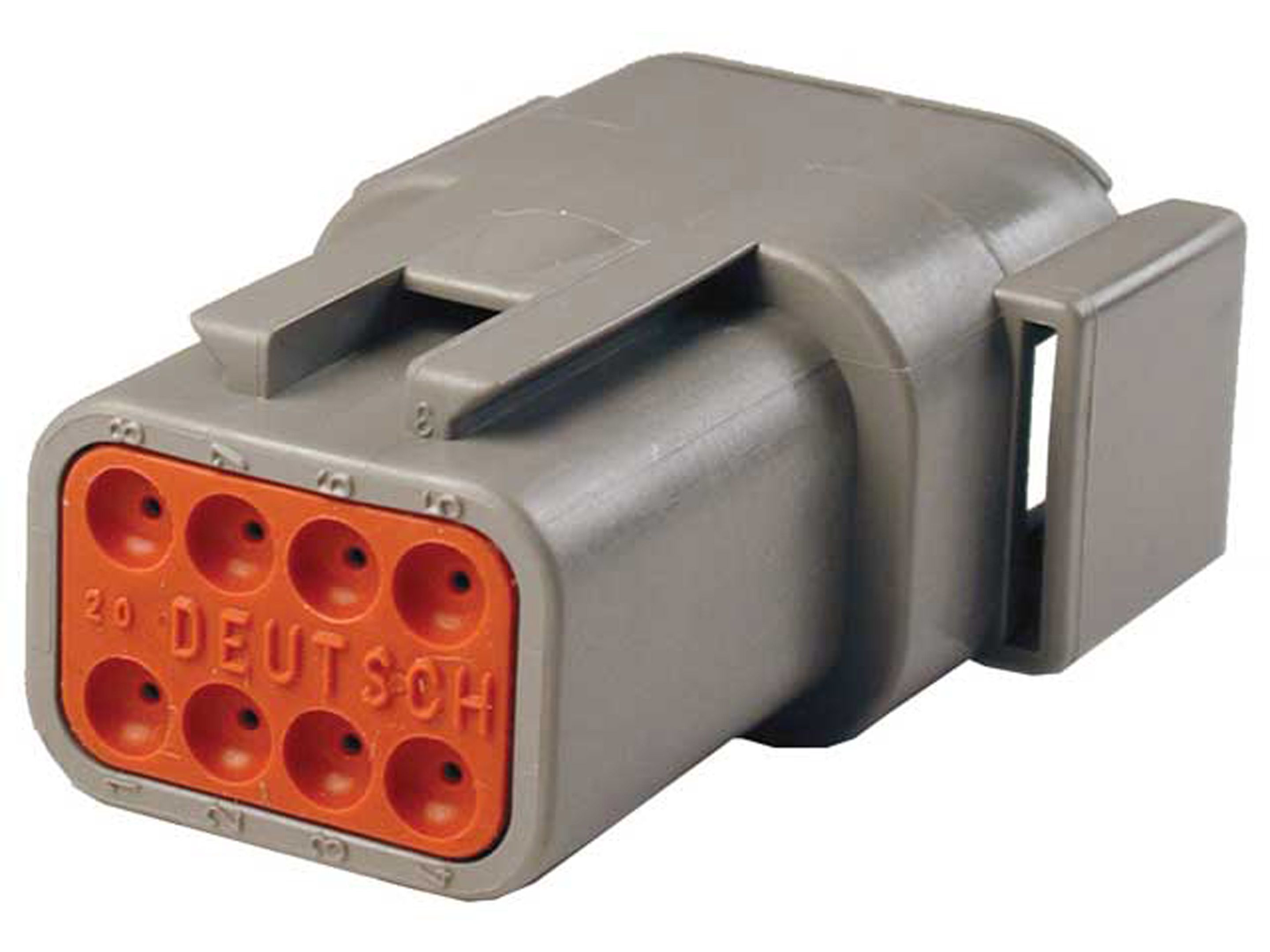 Deutsch, DTM Automotive Connector Female Grey Cable 8 Way Crimp Termination DTM04-08PA