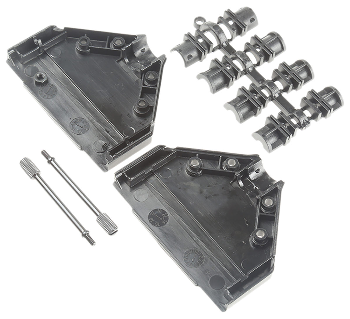 MH Connectors MHDTPPK Series ABS Straight D-Sub Backshell, 37 Way Strain Relief