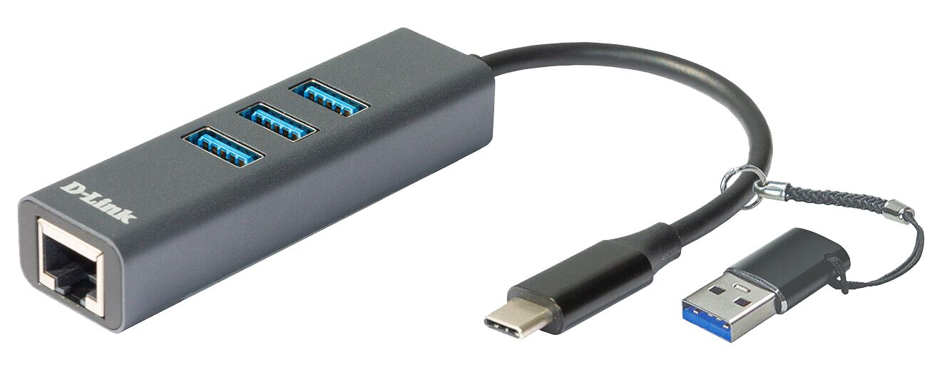 D-Link USB Ethernet Adapter USB Type C Black