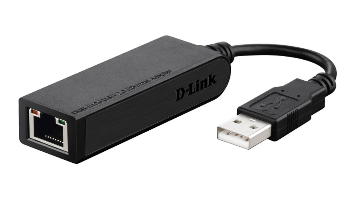 D-Link USB Ethernet Adapter USB 2.0 Black 100Mbps Network Speed
