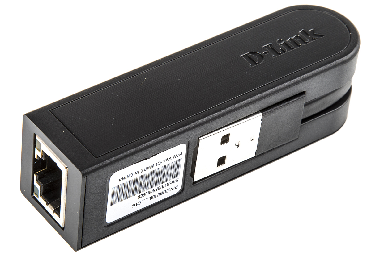 dub-e100 D-Link USB Ethernet Adapter USB 2.0 Black 100Mbps Network Speed