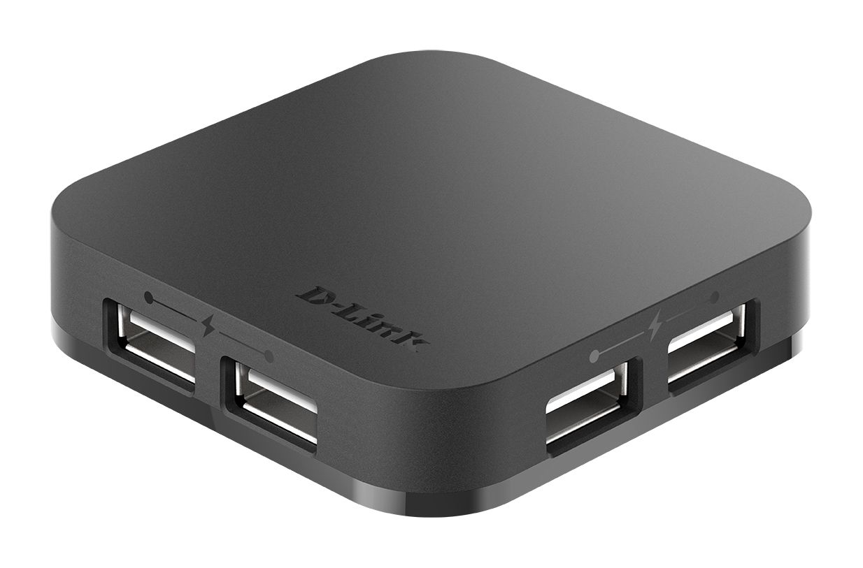 dub-h4e D-Link 4 Port USB 2.0 Hub, External Power Adapter Powered