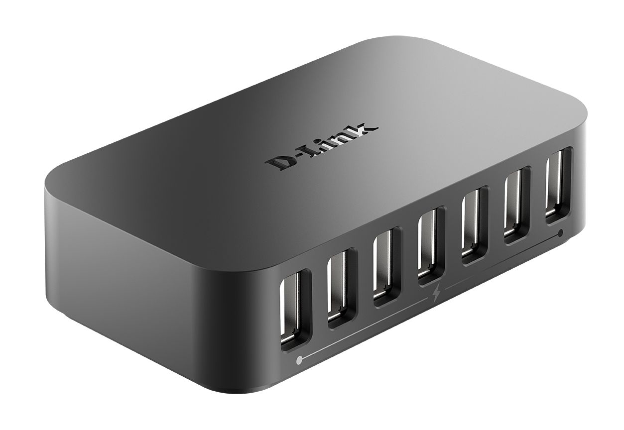 dub-h7e D-Link 7 Port USB 2.0 Hub, External Power Adapter Powered