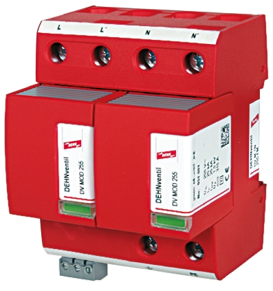 Dehn, DV Modular Surge Protector 255V ac Maximum Voltage Rating 50 kA Maximum Surge Current Lightning Arrester