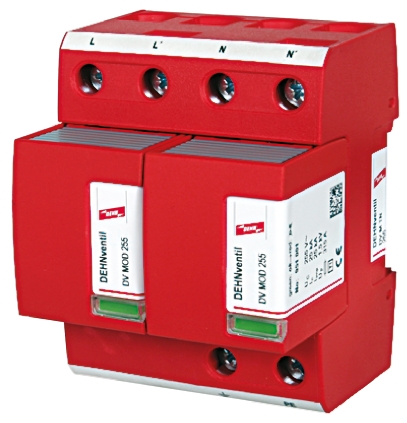 Dehn, DV Modular Surge Protector 255V ac Maximum Voltage Rating 50 kA Maximum Surge Current Lightning Arrester