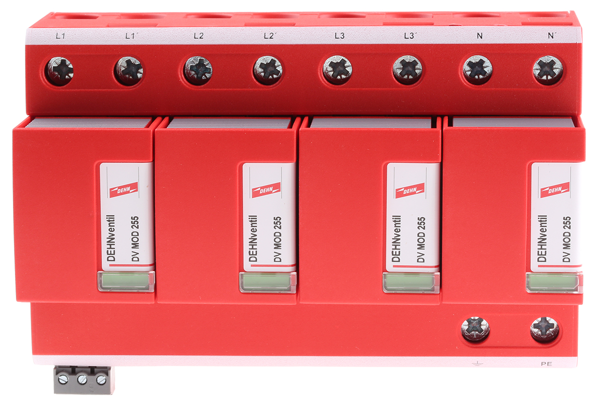 Dehn, DV Modular Surge Protector 255V ac Maximum Voltage Rating 100 kA Maximum Surge Current Lightning Arrester