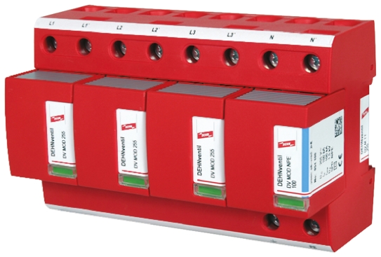Dehn, DV Modular Surge Protector 255V ac Maximum Voltage Rating 100 kA Maximum Surge Current Lightning Arrester