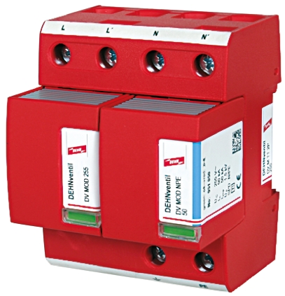 Dehn, DV Modular Surge Protector 255V ac Maximum Voltage Rating 50 kA Maximum Surge Current Lightning Arrester