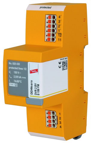 Dehn, DVR 2 BY S Surge Arrester 150V Maximum Voltage Rating 0.01 kA Maximum Surge Current Surge Arrester