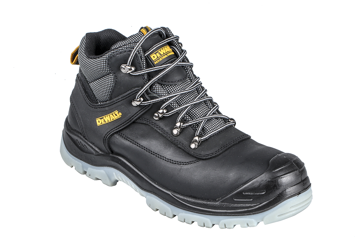 DeWALT Laser Black, White Stainless Steel Toe Capped Men's Safety Boots 10, EU 44 EN 345 SI-P, EN ISO 20345:2011