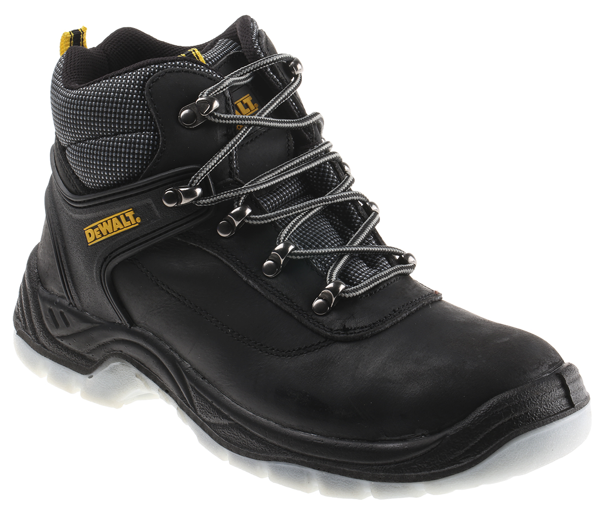 DeWALT Laser Black, White Stainless Steel Toe Capped Men's Safety Boots 7, EU 41 EN 345 SI-P, EN ISO 20345:2011