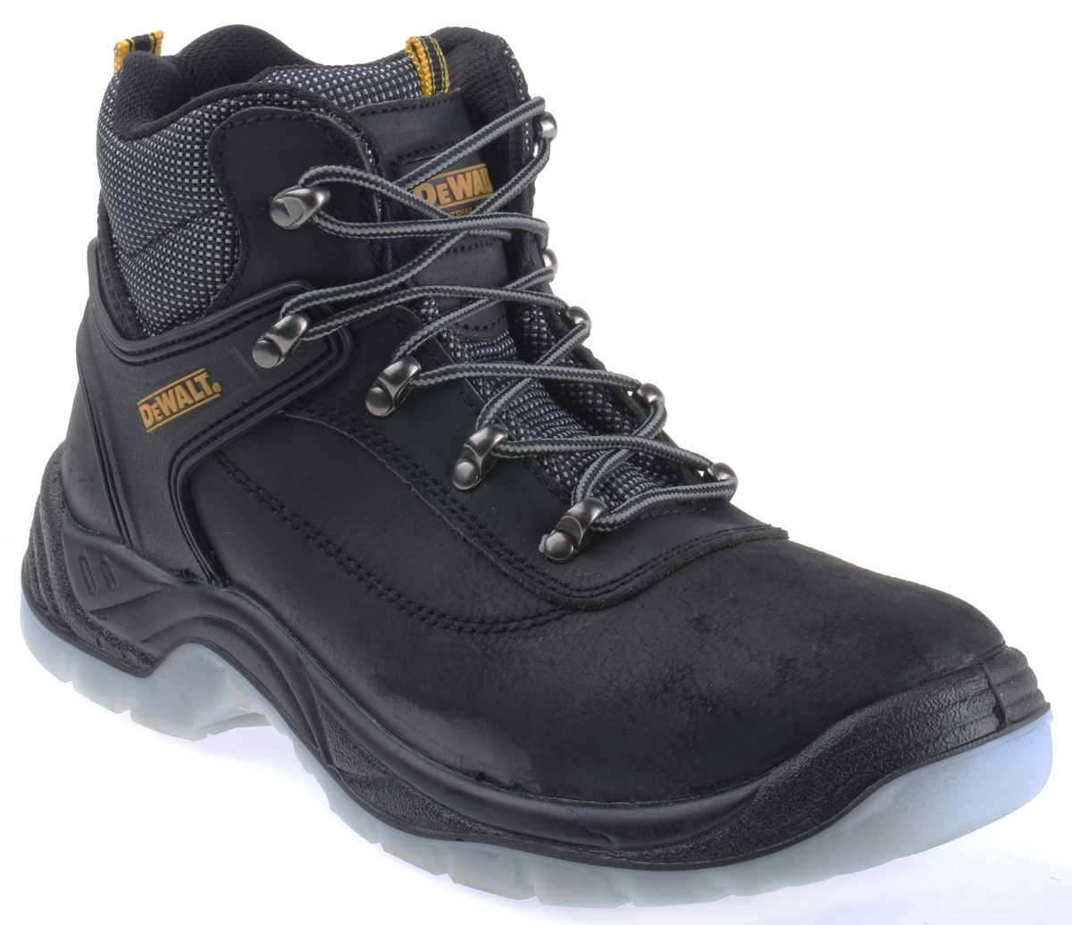 DeWALT Laser Black, White Stainless Steel Toe Capped Men's Safety Boots 8, EU 42 EN 345 SI-P, EN ISO 20345:2011