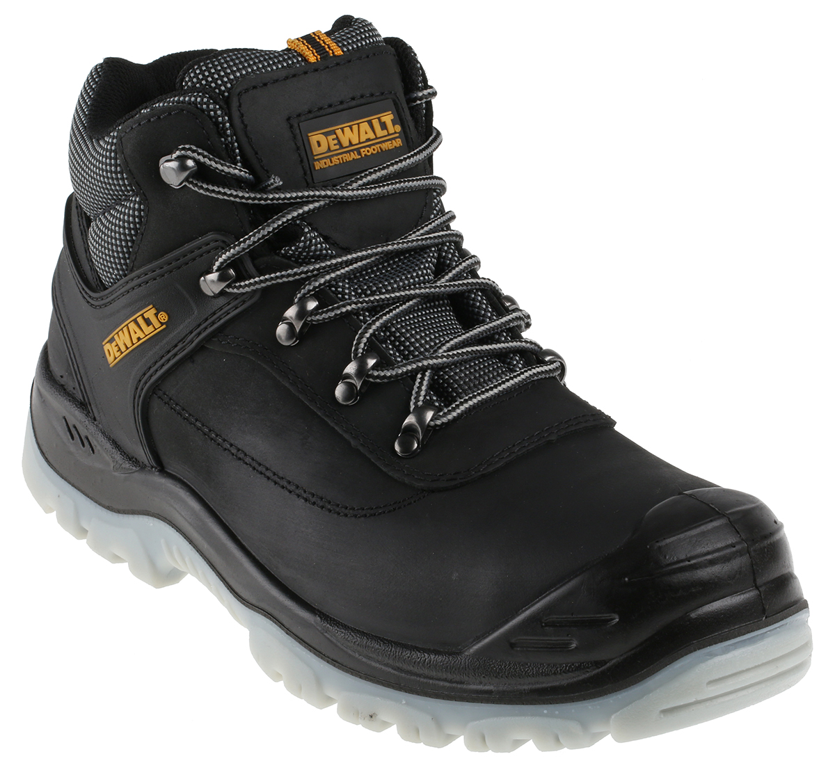 DeWALT Laser White, Black Stainless Steel Toe Capped Men's Safety Boots 9, EU 43 EN ISO 20345:2011, EN 345 SI-P