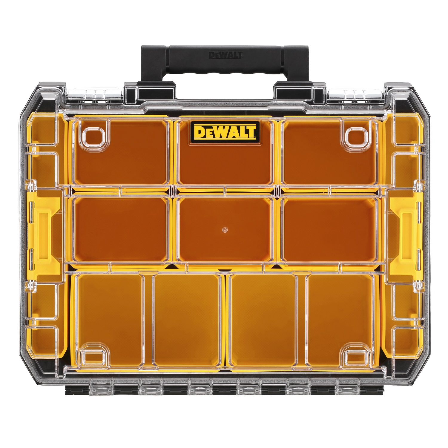 DeWALT 10 Cell Yellow Polycarbonate Adjustable Compartments Compartment Box, 119 mm x 440mm x 332 mm