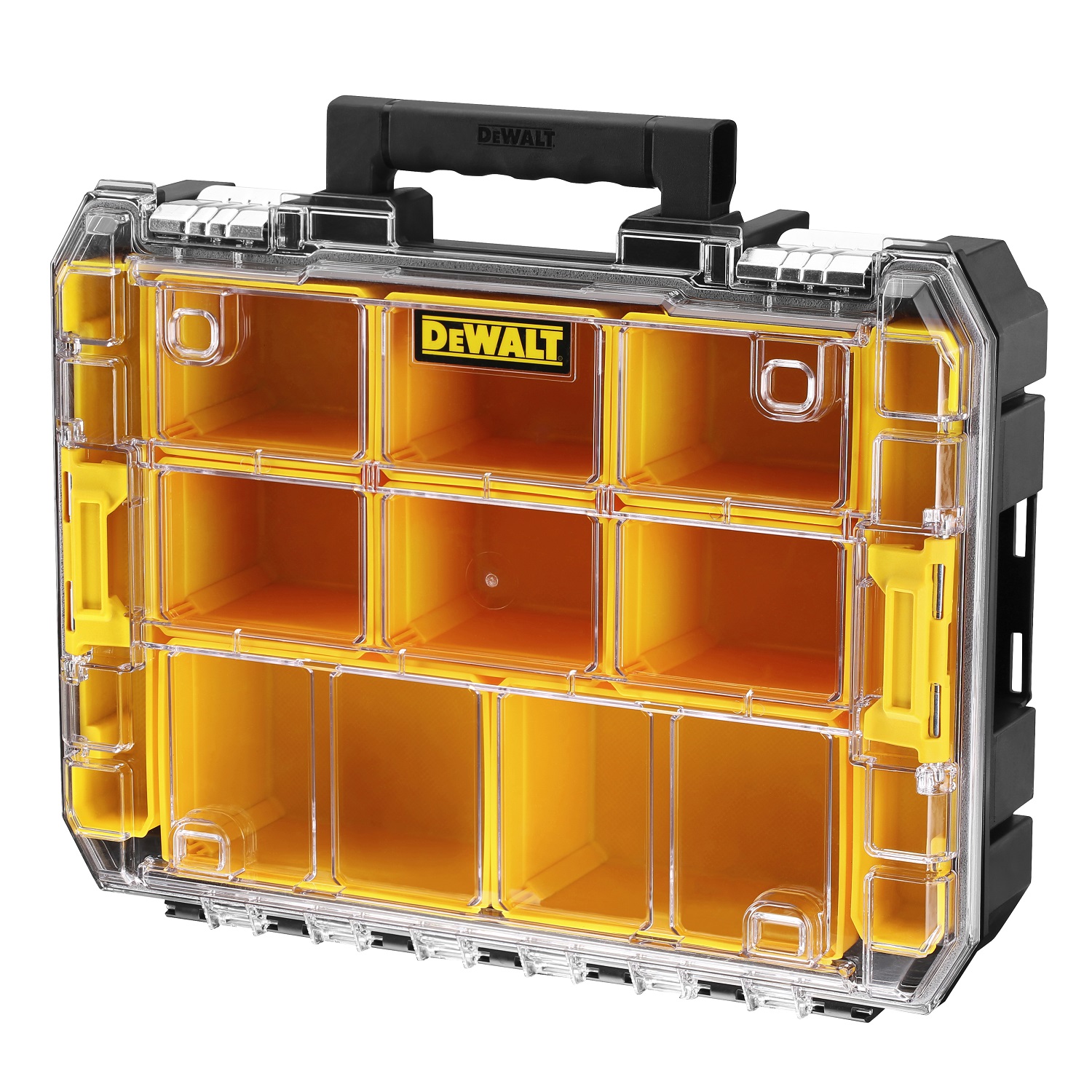 dwst82968-1 DeWALT 10 Cell Yellow Polycarbonate Adjustable Compartments Compartment Box, 119 mm x 440mm x 332 mm
