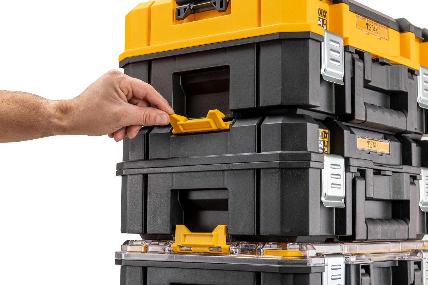 dwst82968-1 DeWALT 10 Cell Yellow Polycarbonate Adjustable Compartments Compartment Box, 119 mm x 440mm x 332 mm