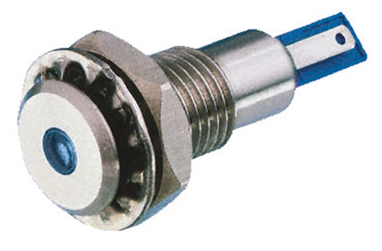 Bulgin Blue Panel Mount Indicator, 12V dc, Solder Tab Termination, IP67