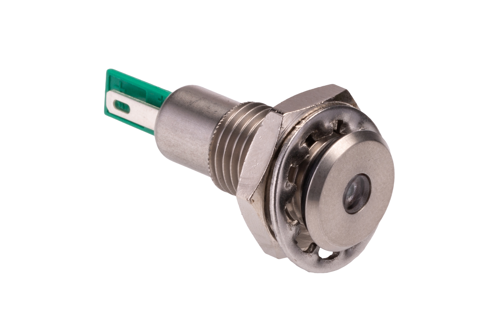 Bulgin DX Series Green Panel Mount Indicator, 12V dc, Solder Tab Termination Panel Mount, IP67