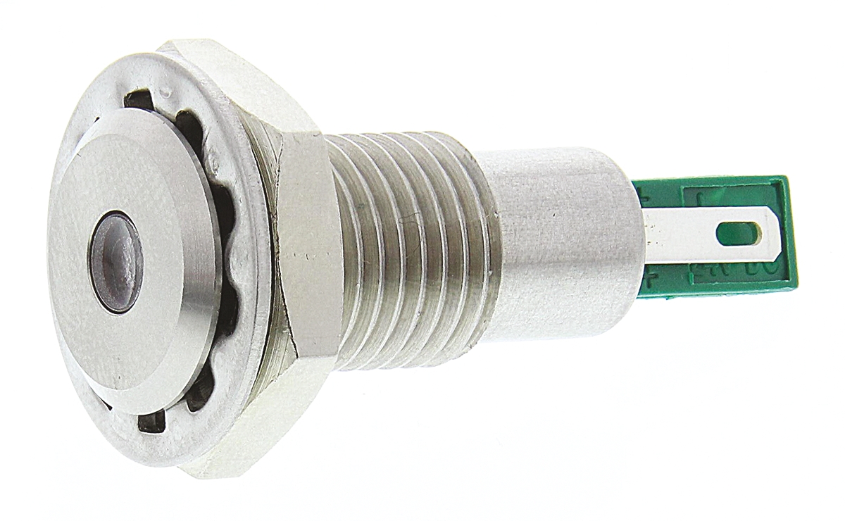Bulgin Green Panel Mount Indicator, 24V dc, Solder Tab Termination, IP67