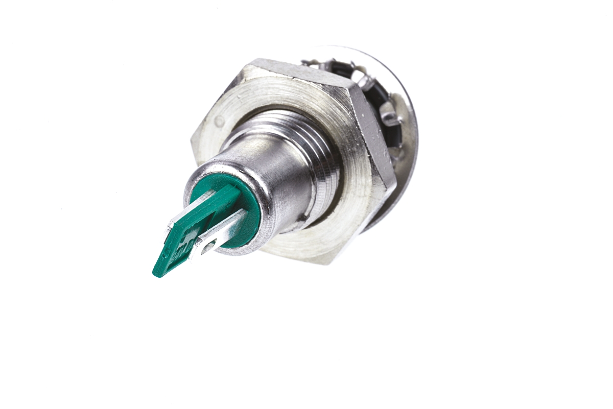 dx0505gn24 Bulgin Green Panel Mount Indicator, 24V dc, Solder Tab Termination, IP67