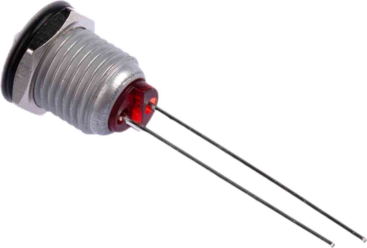 dx1093gn Bulgin Green Panel Mount Indicator, 2.2V dc, Lead Wire Termination