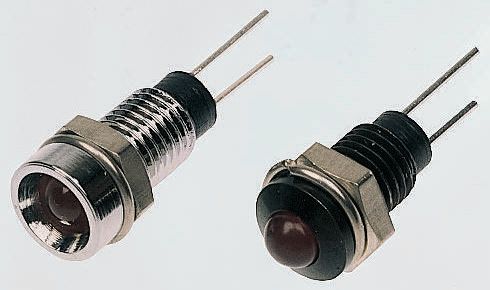 dx1116rd Bulgin Red Panel Mount Indicator, 2V, Lead Wire Termination