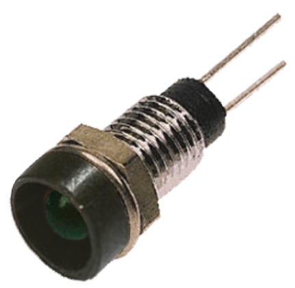 Bulgin, Green Panel Mount Indicator, Lead Wire Termination 2.1V dc, 6.1 mm