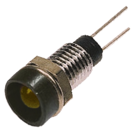 Bulgin, Yellow Panel Mount Indicator, Lead Wire Termination 2V, 6.1 mm