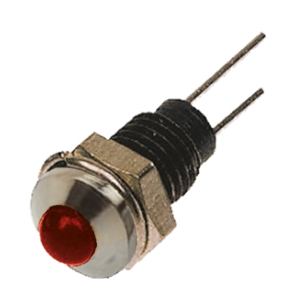 Bulgin, Red Panel Mount Indicator, Lead Wire Termination 2V, 6.1 mm