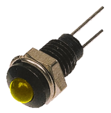 Bulgin, Yellow Panel Mount Indicator, Lead Wire Termination 2V, 6.1 mm