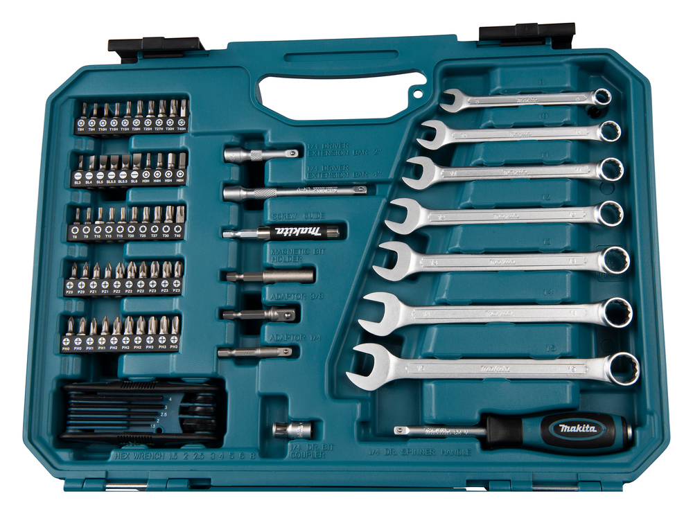 e-06616 Makita 120-Piece Screw Set for Multi-Material, 21 mm Max, 4 mm Min, Metal Bits