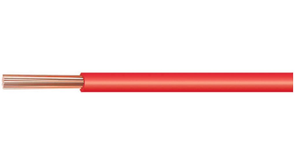 Habia E1619 Series Red 1.22 mm² Hook Up Wire, 16 AWG, 100 m, Polytetrafluoroethylene, E 1619 RED