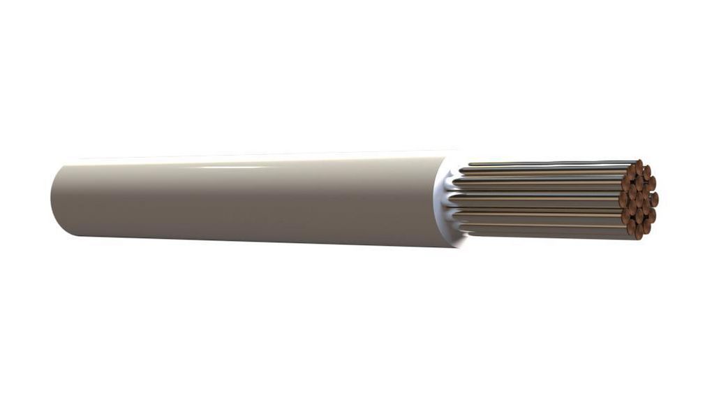 Habia E1619 Series White 0.96 mm² Hook Up Wire, 18 AWG, 100 m, Polytetrafluoroethylene, E 1819 WHITE