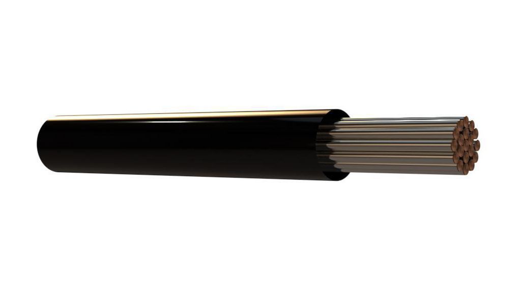 Habia E 2219 Series Black 0.38 mm² Hook Up Wire, 22 AWG, 100 m, Polytetrafluoroethylene, E 2219 BLACK