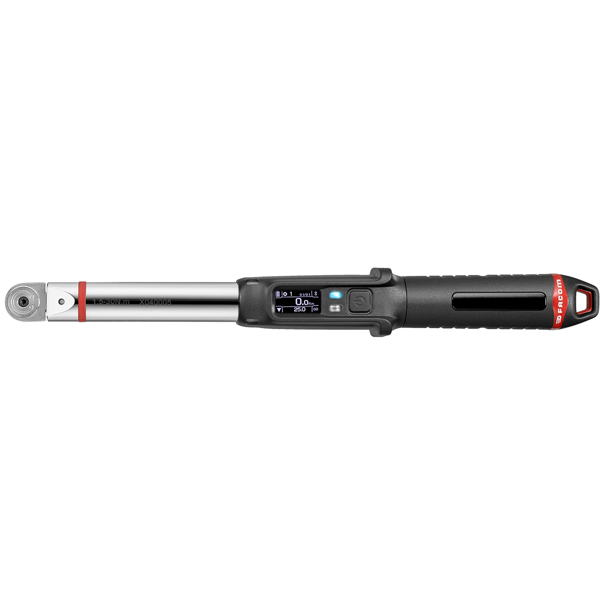 e516st-30pb Facom Smart Torque Wrench, 6 to 30 Nm, 1/4 in Drive, Square Drive
