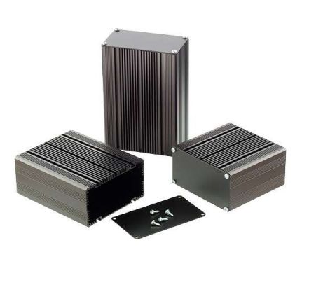 Nu-Tech Engineering E005 Series Black Aluminium General Purpose Enclosure Flanged 60.5 mm, 285 mm, 105 mm