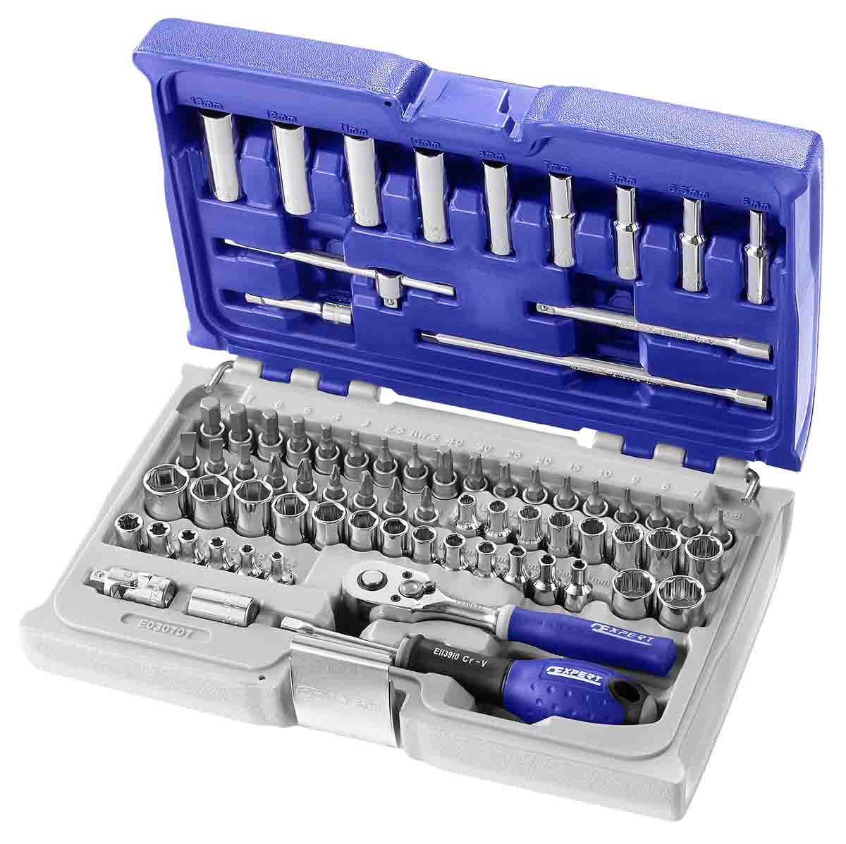 Expert by Facom 73-Piece 1/4 in 12 Point, Bit, Hexagon, Phillips, Pozidriv, Torx Socket Set