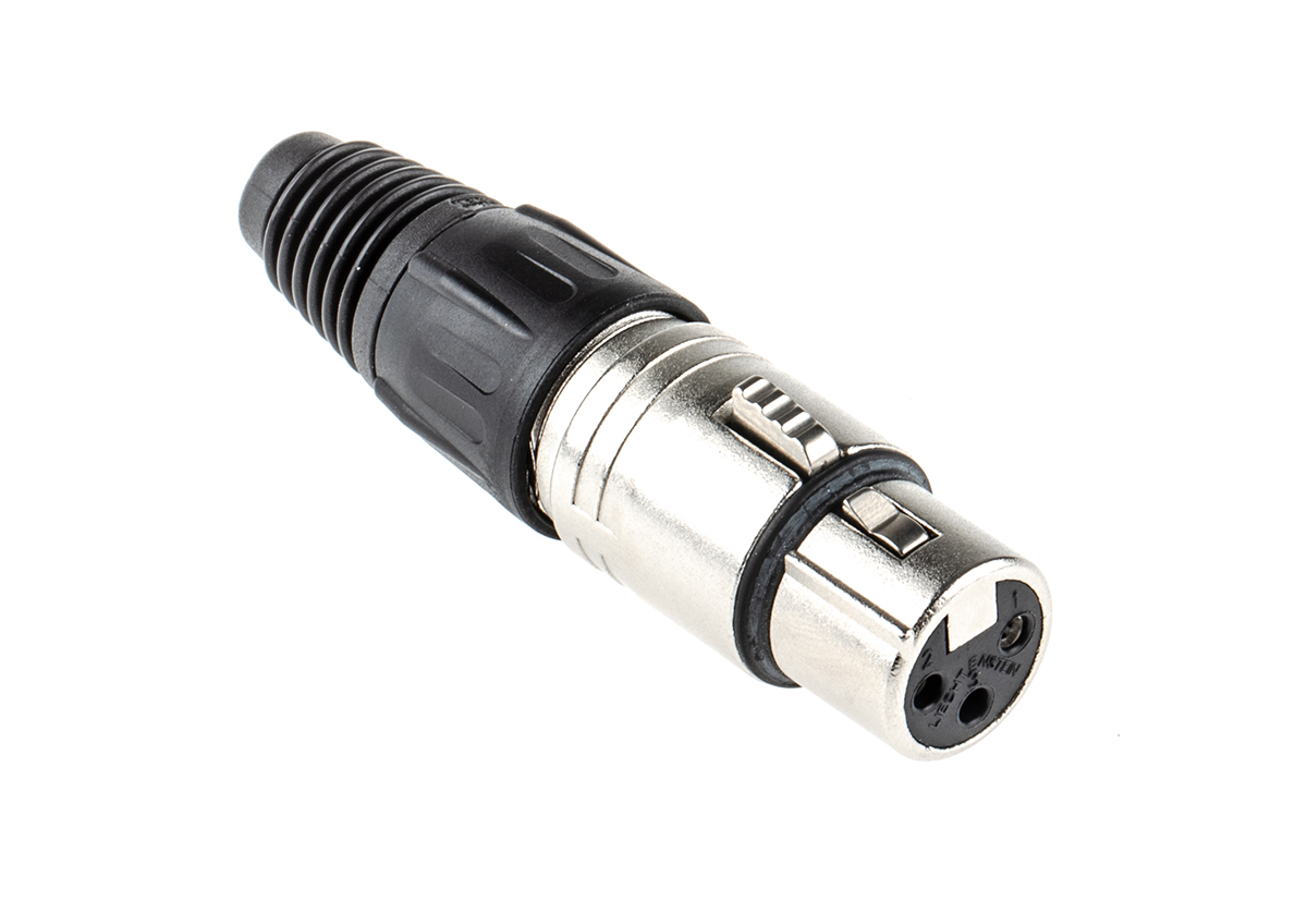 nc3fx Neutrik Cable Mount XLR Connector, Female, 50 V, 3 Way, Silver over Nickel Plating