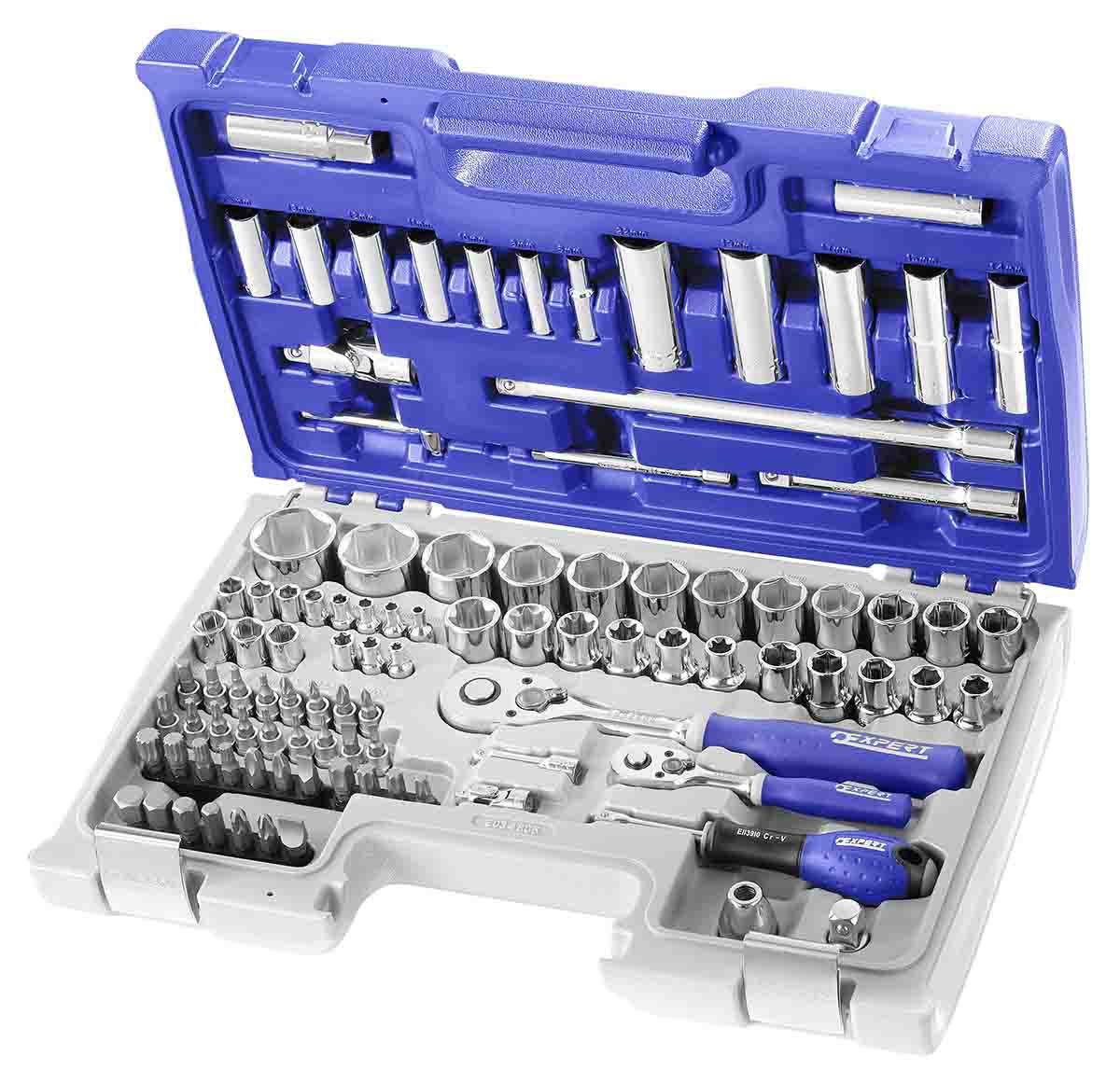 Expert by Facom 98-Piece 1/2 in, 1/4 in Hexagon, Phillips, Plug Socket, Pozidriv, Torx Socket Set