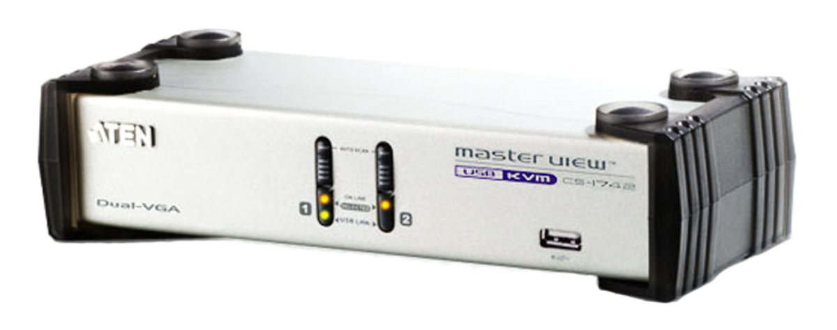Aten 2 Port USB VGA KVM Switch, 3.5 mm Stereo 2048 x 1536 Maximum Resolution