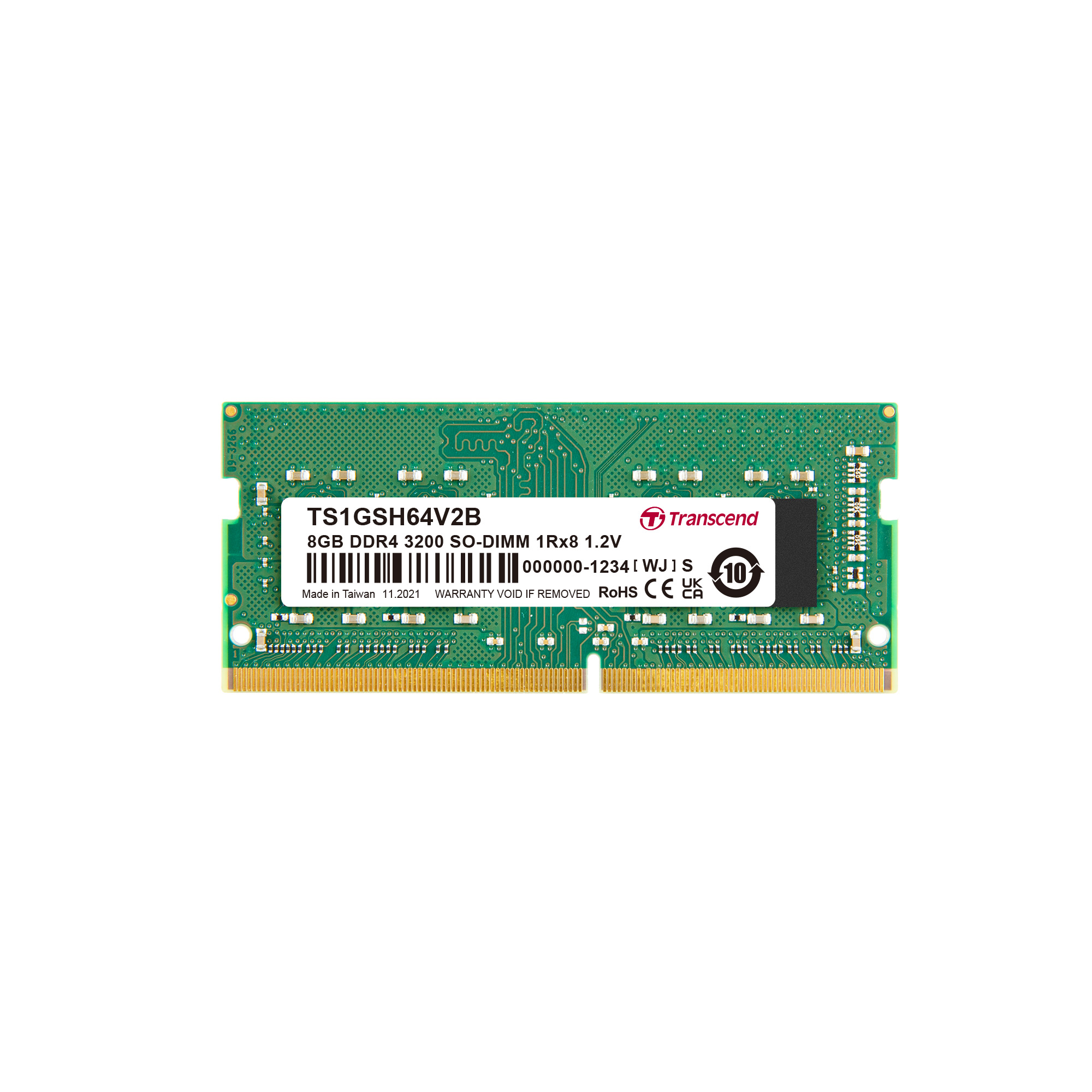 Transcend 8 GB DDR4 Desktop, Laptop RAM, 3200Mbit/s, SODIMM, 1.2V