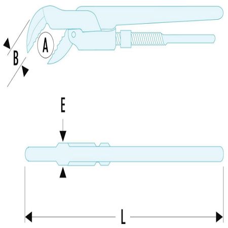 Facom 121A.1P Pipe Wrench, 345 mm Overall