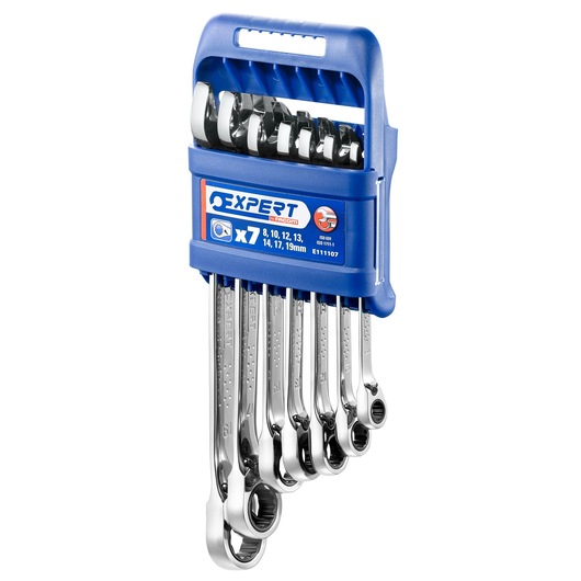 e111107 Expert by Facom 7-Piece Spanner Set, 8 To 19 mm, Chrome Vanadium Steel