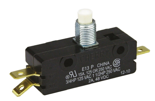 ZF Button Micro Switch, Tab Terminal, 15 A, 250 V ac, SPDT